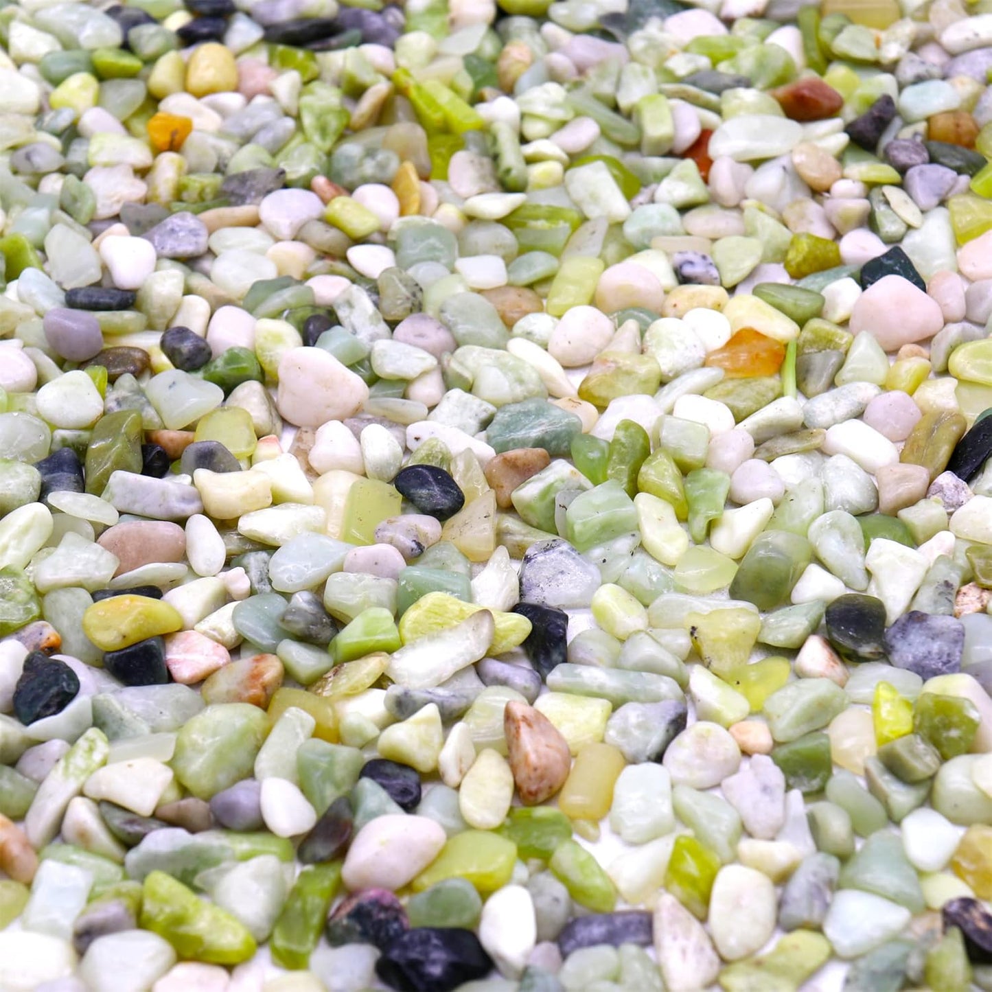 Rocks for Plants. Green Jade Decorative Polished Pebbles. 3/8 Inch – 10 lbs for Plants, Garden, Landscaping, Crafting, Succulents, pots (XSM (0.375 Inch), Green Jade - Polished, 10)