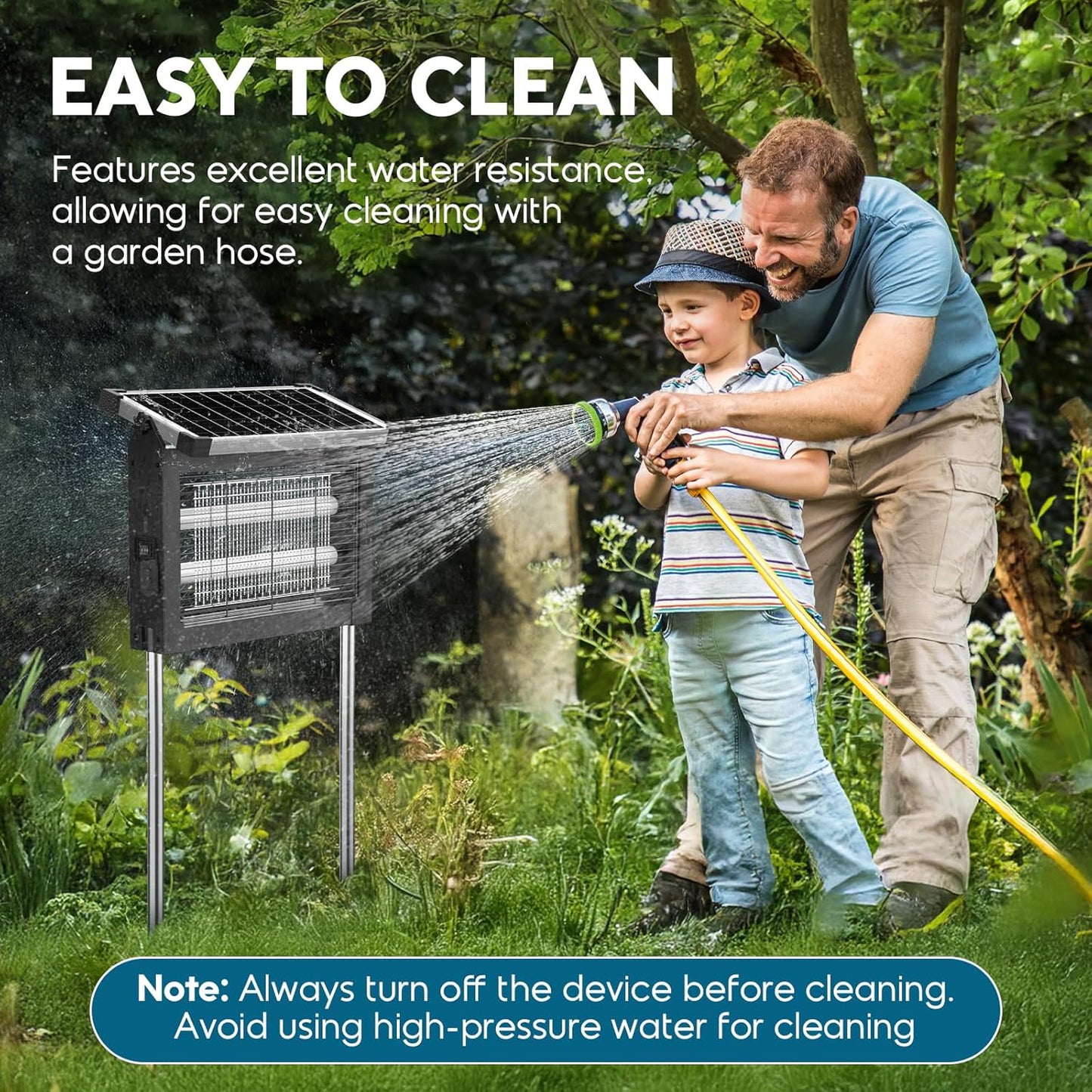 Solar Bug Zapper Outdoor, Waterproof Mosquito Zapper Outdoor Solar Powered, 4500V Electric Bug Zapper Indoor w/Smart Light Sensor, Mosquito Trap Fly Zapper for Patio Kitchen Garage Yard Camping