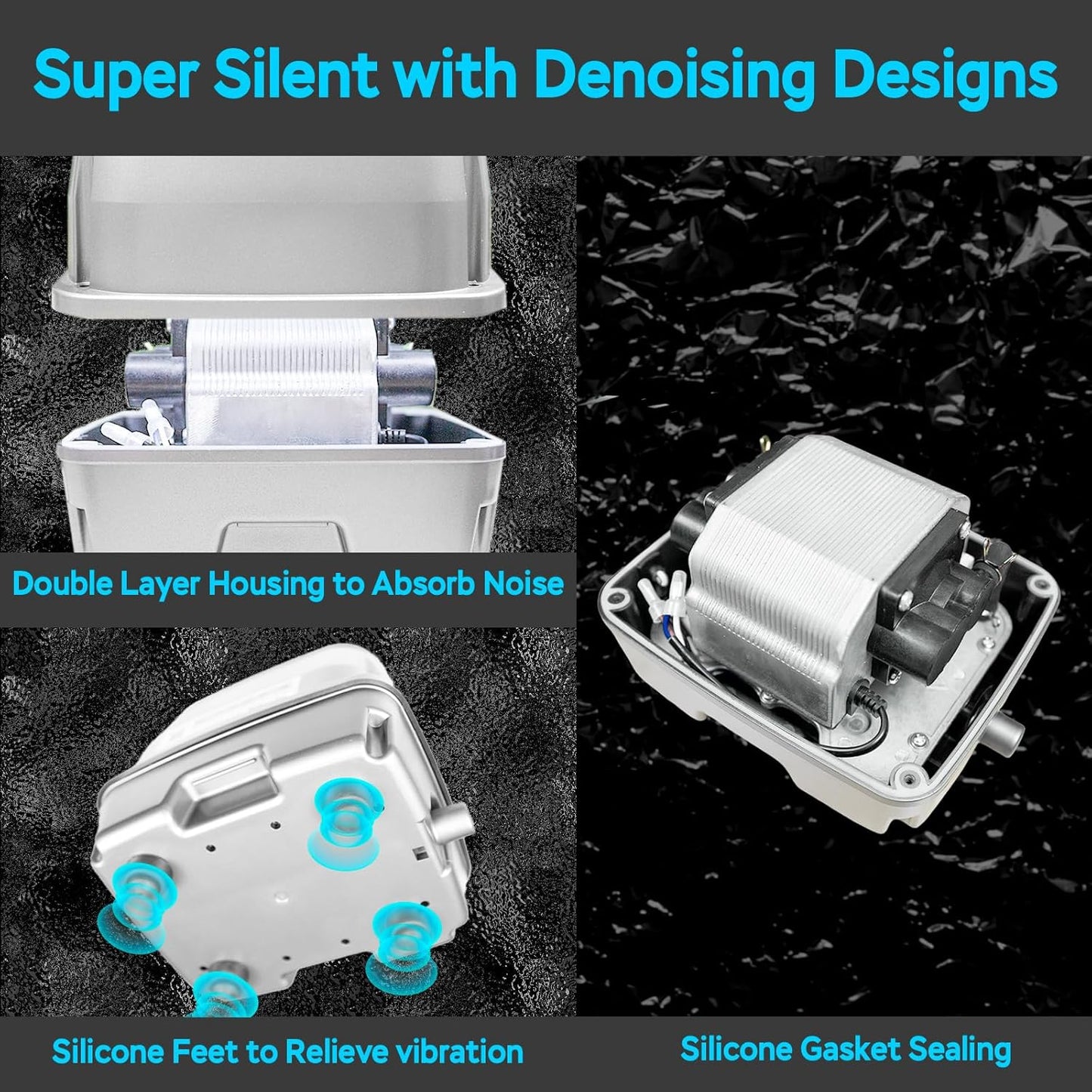 AquaMiracle Linear Air Pump, 635/950/1600/4000GPH Pond Bubbler Septic Air Pump, Energy-Efficient Pond Aerator for Outdoor Ponds, Aquariums, Hydroponics, Waste Treatment