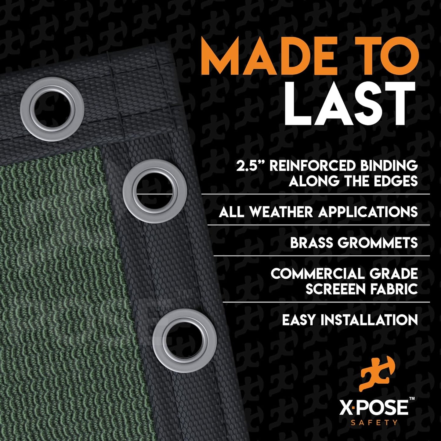 Xpose Safety Privacy Fence Screen 8’ x 50’ – Heavy Duty Green Mesh with 90% Visibility Block, UV Protection – for Garden, Yard, Nursery, Kennel, Dog Run, Greenhouse