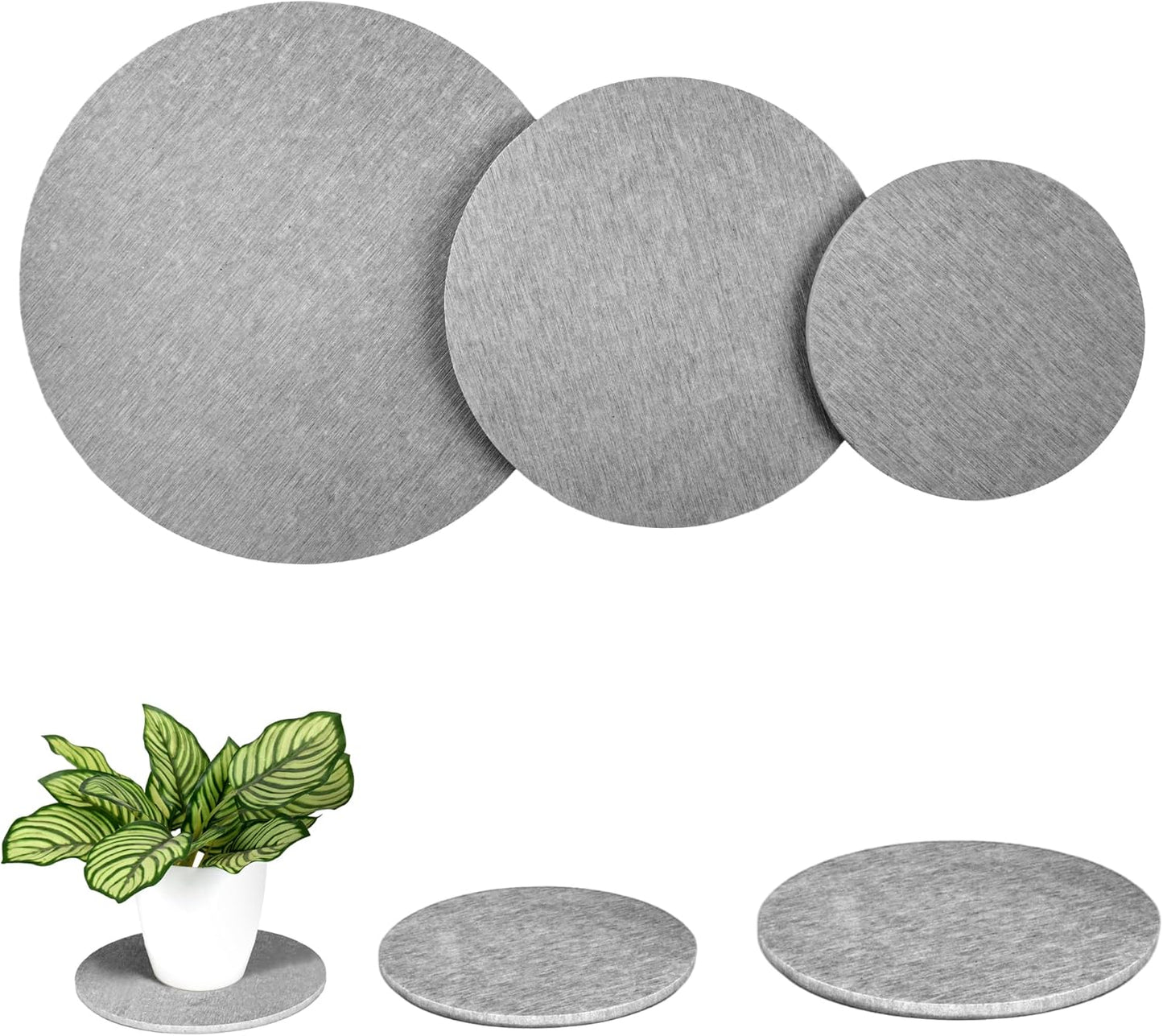 2 PCS Plant Saucer Flower Pot Saucers, Absorbent and Quick-Drying Plant Coasters, Diatomaceous Earth Round Plant Drip Trays for Keeping Counter and Floors Dry and Clean, Gray (8-inch)