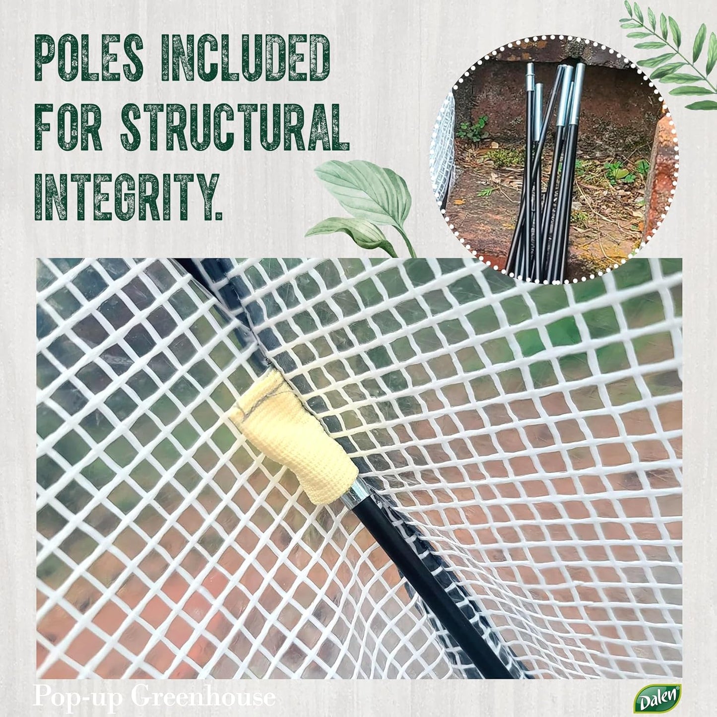 Dalen Pop-Up Mini Greenhouse - Easy Setup and Storage – 39”W x 39" L x 36" H - Special Venting Window to Ensure Breeze