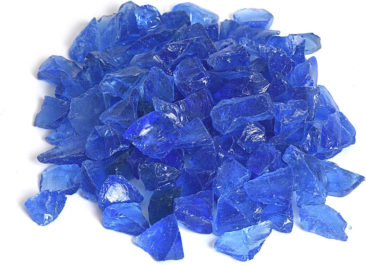 High Luster Reflective Fire Glass Gravel,Fire Gems,Fire Drops,Fire Glass Pebbles Stones Beads Chips for Fire Pit Fish Tank Aquarium Garden,1-2cm,540g/1.19lb (Light Blue)