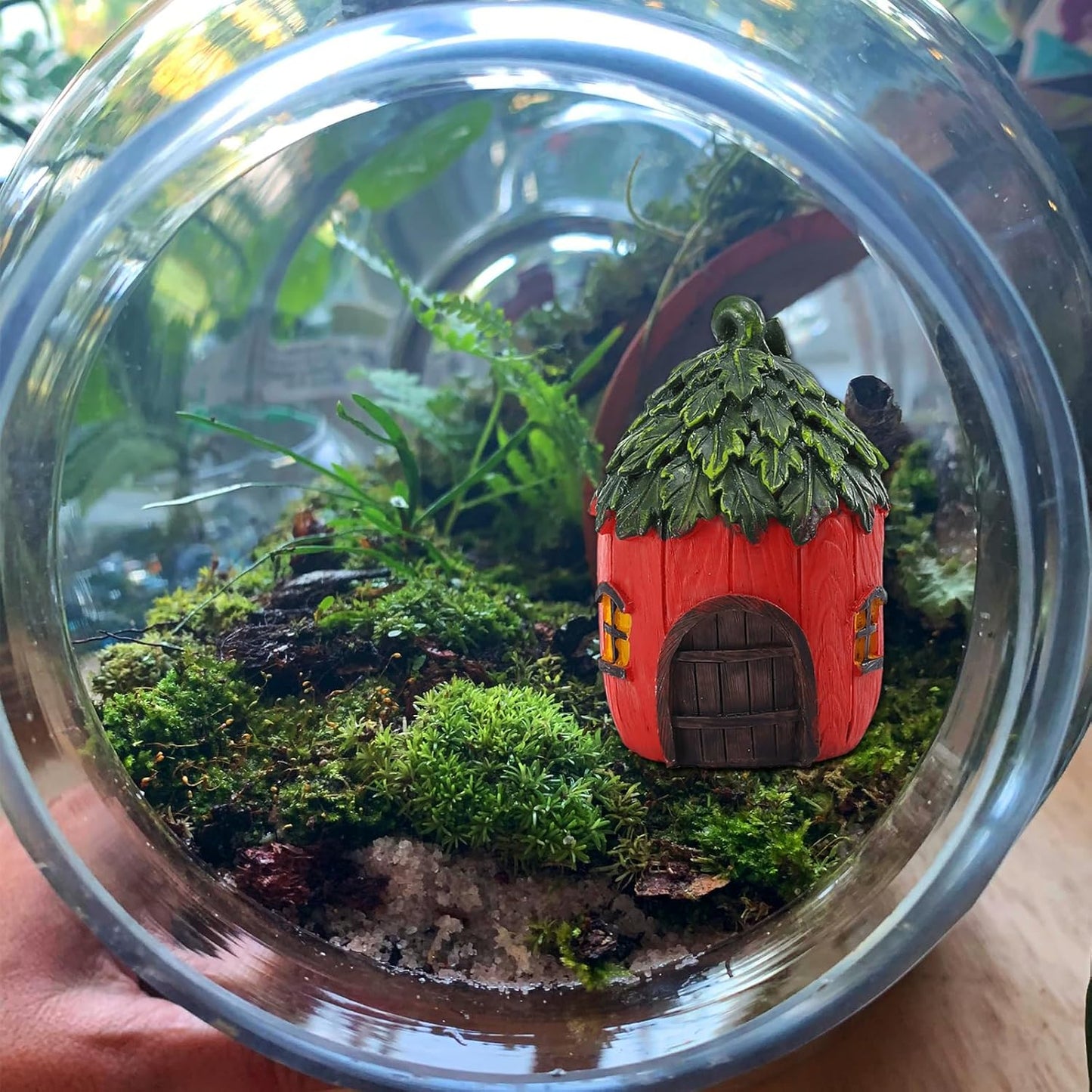 4Pcs Miniature Fairy Garden House, Mini Mushroom Cottage House, Fairy Accessories for Micro Landscape, Garden, Yard, Patio, Outdoor, Decorations, Gifts