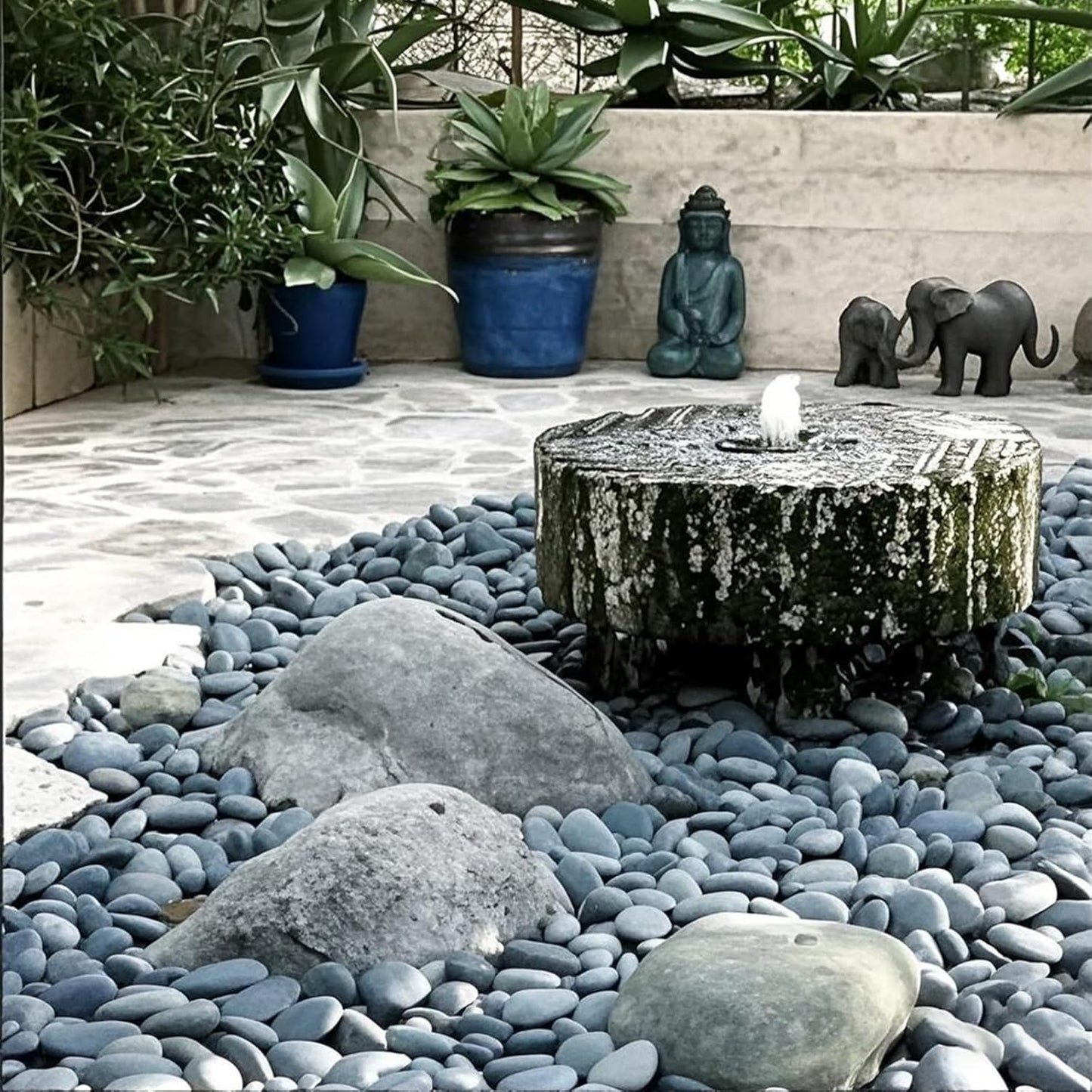 20 lbs Black River Rocks for Landscaping, 1-2 Inch Stones Natural Decorative Black Pebbles for Planters Aquarium Outdoor Garden Walkways Paving and Yards