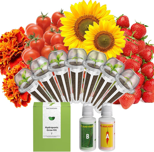 inbloom Vibrant Wildflower & Fruit Mixd Seed Pod Kit for AeroGarden, Ahopegarden Hydroponics Growing System, 7-Pods (350+ Seeds, Include Dwarf Sunflower, Marigold, Red Cherry Tomato, Red Strawberry