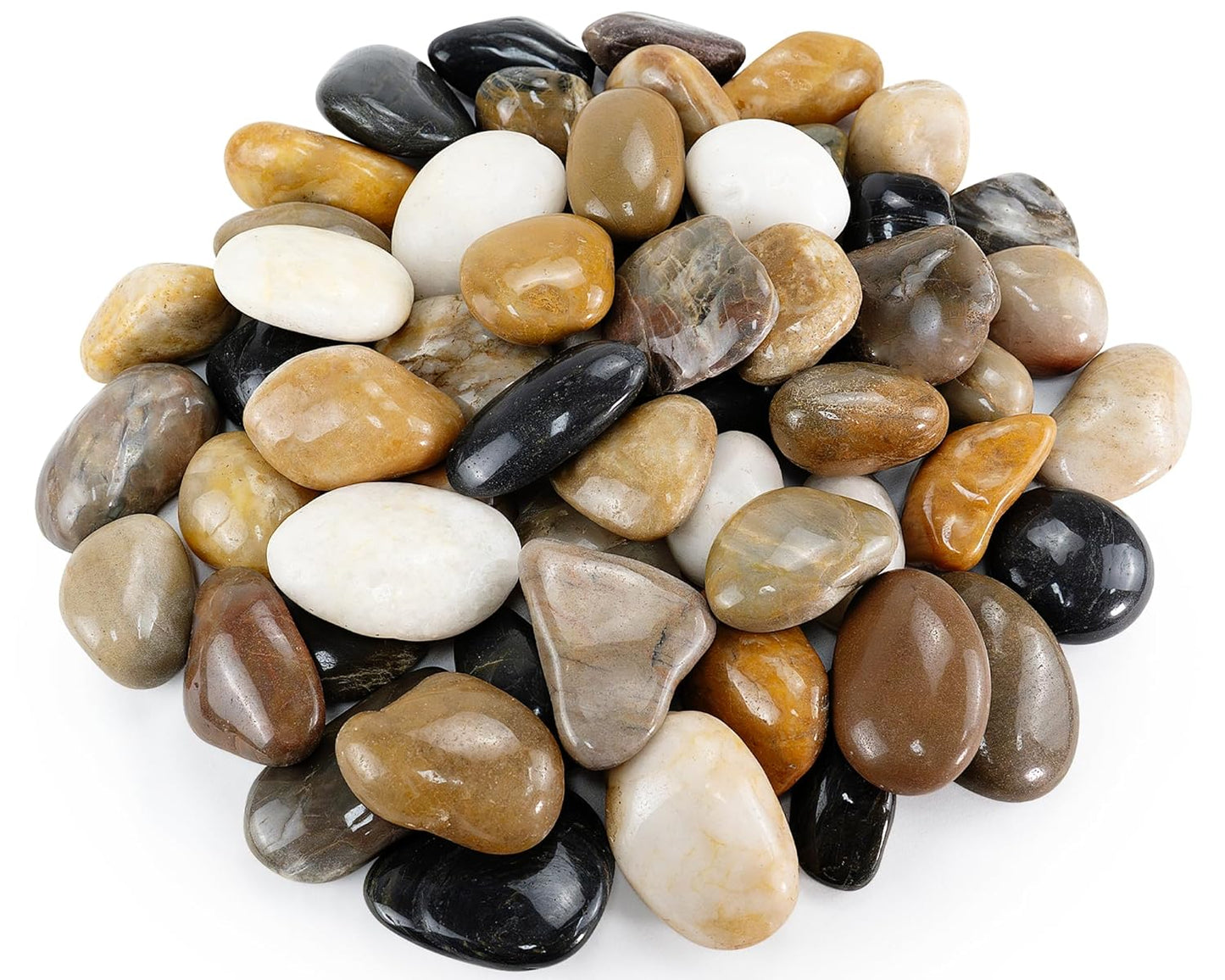 Large Pebbles for Indoor Plants, 10lbs Colorful Pebbles 2-3 Inch Decorative River Rocks for Planters, High Polished Stones for Vase Filler Fish Tank Landscaping Garden