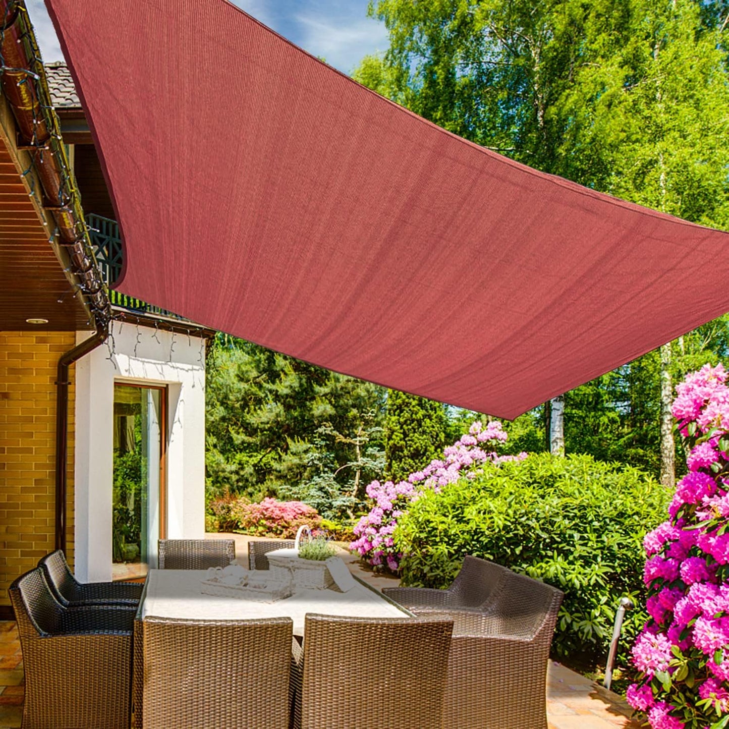 KANAGAWA 10'X22' Rust Red Custom Size Sun Shade Sail Rectangle UV Block Canopy Cover for Patio Backyard Lawn Garden Outdoor (Customized Available)