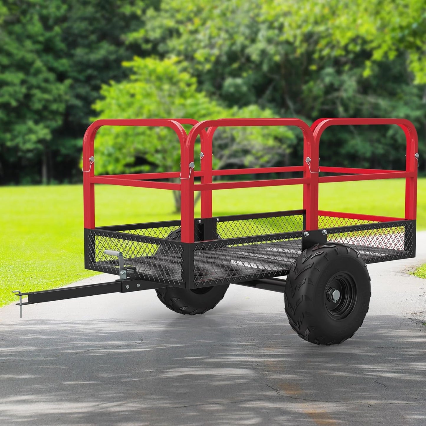 GAOMON Heavy Duty Utility Cart Cargo Trailer, 1700 Lbs 15 Cubic Feet, Yard Utility Trailer with Removable Sides and Handle, Garden Dump Cart for Hauling Behind Lawn & Garden Tractors