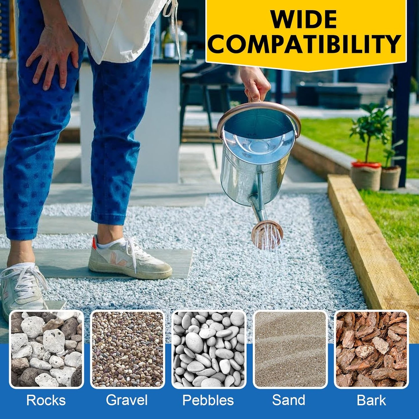 JDiction Rock Glue for Landscaping 1 Gallon - 10X Concentrated Mulch Glue for Landscaping, Gravel Binder for Stone/Pebble, Landscape Gravel Adhesive, Rock Stabilizer, Weather Proof, Lasts Up to 2 Year