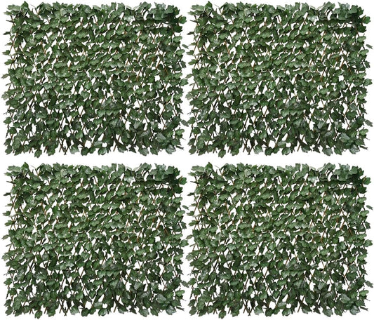 Expandable Fence Privacy Screen for Balcony Patio Outdoor,Decorative Faux Ivy Fencing Panel,Artificial Hedges (Single Sided Leaves)……