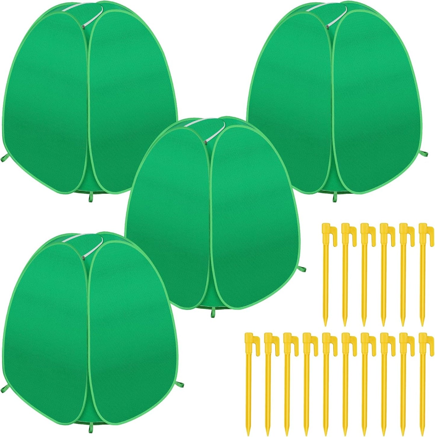 4 Pack Plant Covers Freeze Protection, 28x28x33 Winter Shrub Frost Covers for Outdoor Plants, Warm Plant Protectors Tent for Protecting Fruit Tree Potted Plants and Shrub from Freezing Animals Eating