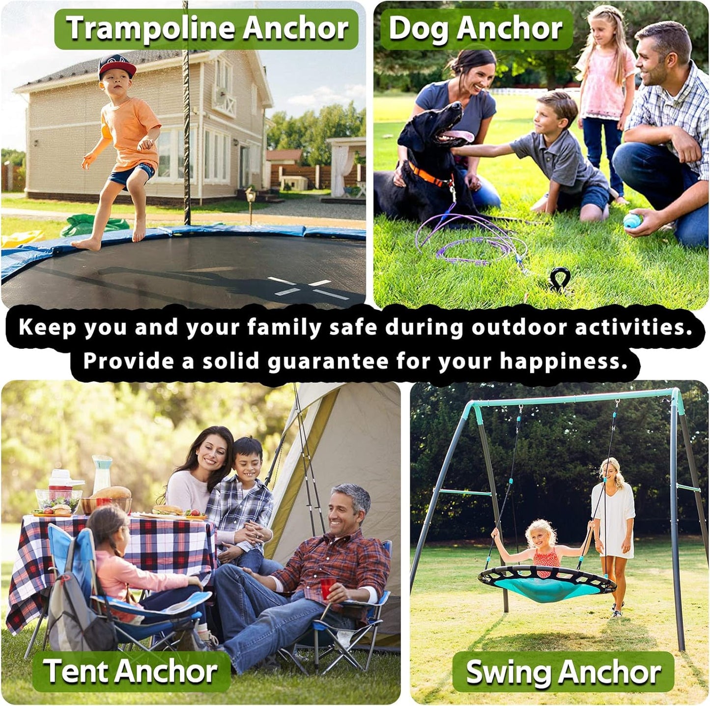 12 PCS 15.3 Inch Ground Anchors Heavy Duty for High Winds Screw in Earth Anchor Swing Set Spiral Auger Stakes for Tent Trampoline Tree Garden Fence Sheds Swingset, Easy Use with Drill