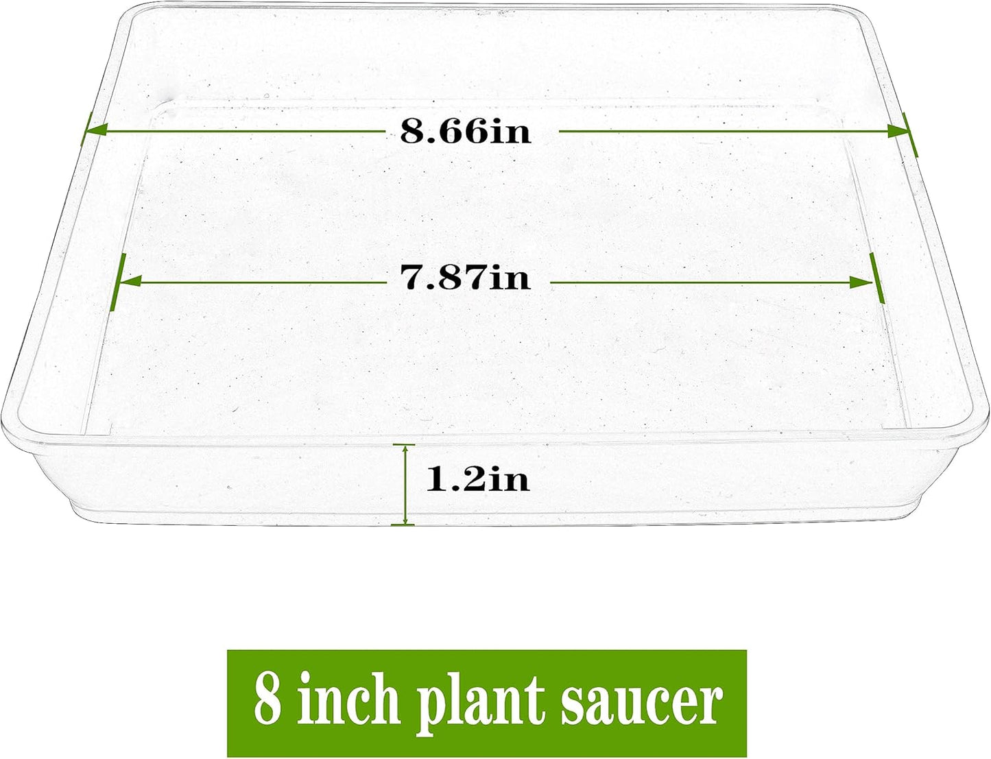 5 Pack Square Plant Saucer 8 Inch, Plant Water Catcher Tray, Pot Saucers for Plants，Heavy Plastic Plant Trays for Pots Pots Base Plant Saucers for Indoors and Outdoors.