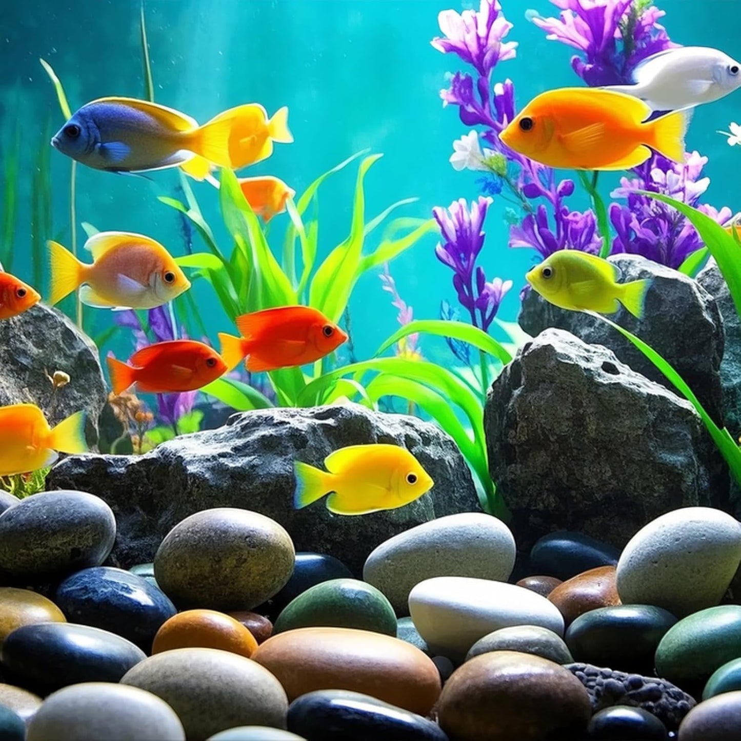 River Rocks for Landscaping, 40lbs Aquarium Rocks, 2-3 Inch Colorful Pebbles for Indoor Plants, Natural Stones for Garden Paving Plant Rocks Crafting Walkways