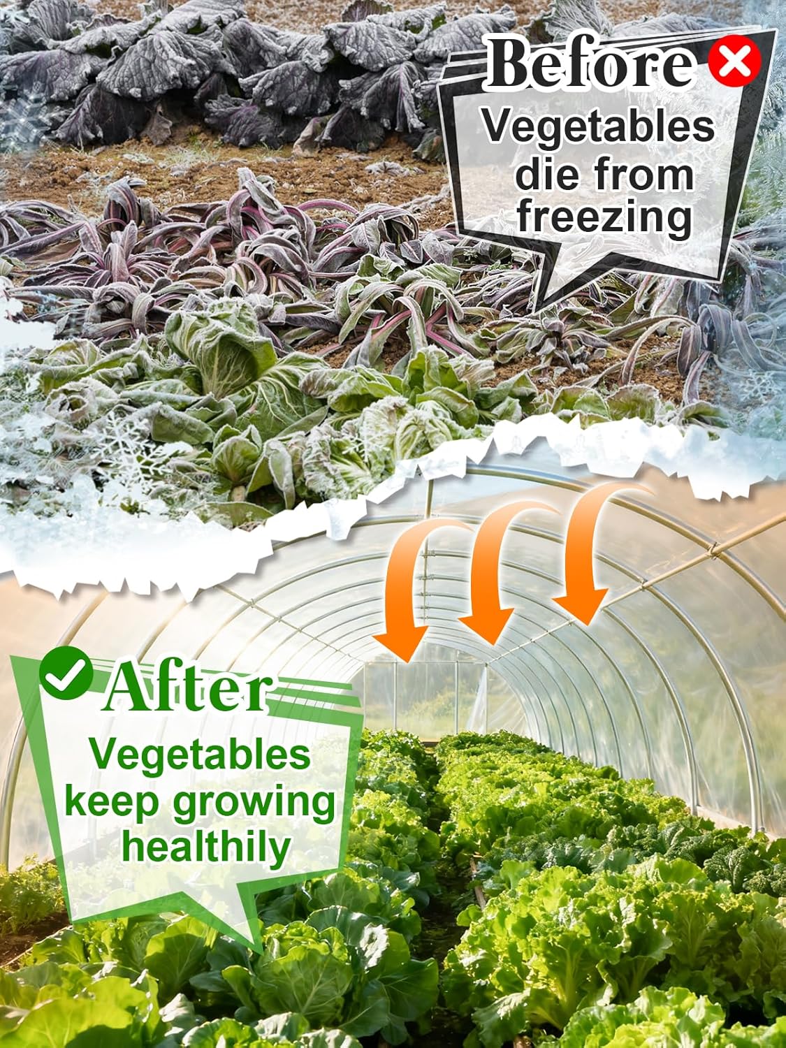 Alphatool Greenhouse Cover Plastic Sheeting - 12 x 25 ft Plant Covers Freeze Protection, Frost Cloths for Outdoor Plants, Clear Floating Row Cover for Outdoors Garden Plants Vegetables Crops