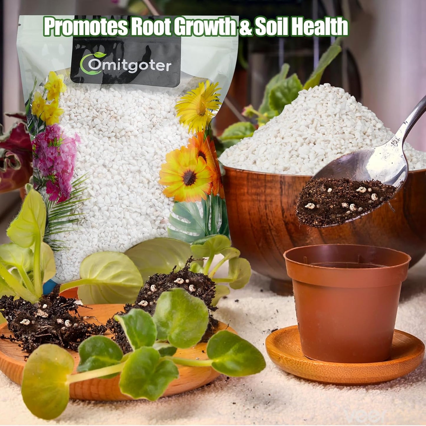 Horticultural Perlite for Plants 1qt, All Natural Horticultural Soil Additive Conditioner Mix, Improve Ventilation and Drainage, Enhance Soil Health and Root Growth