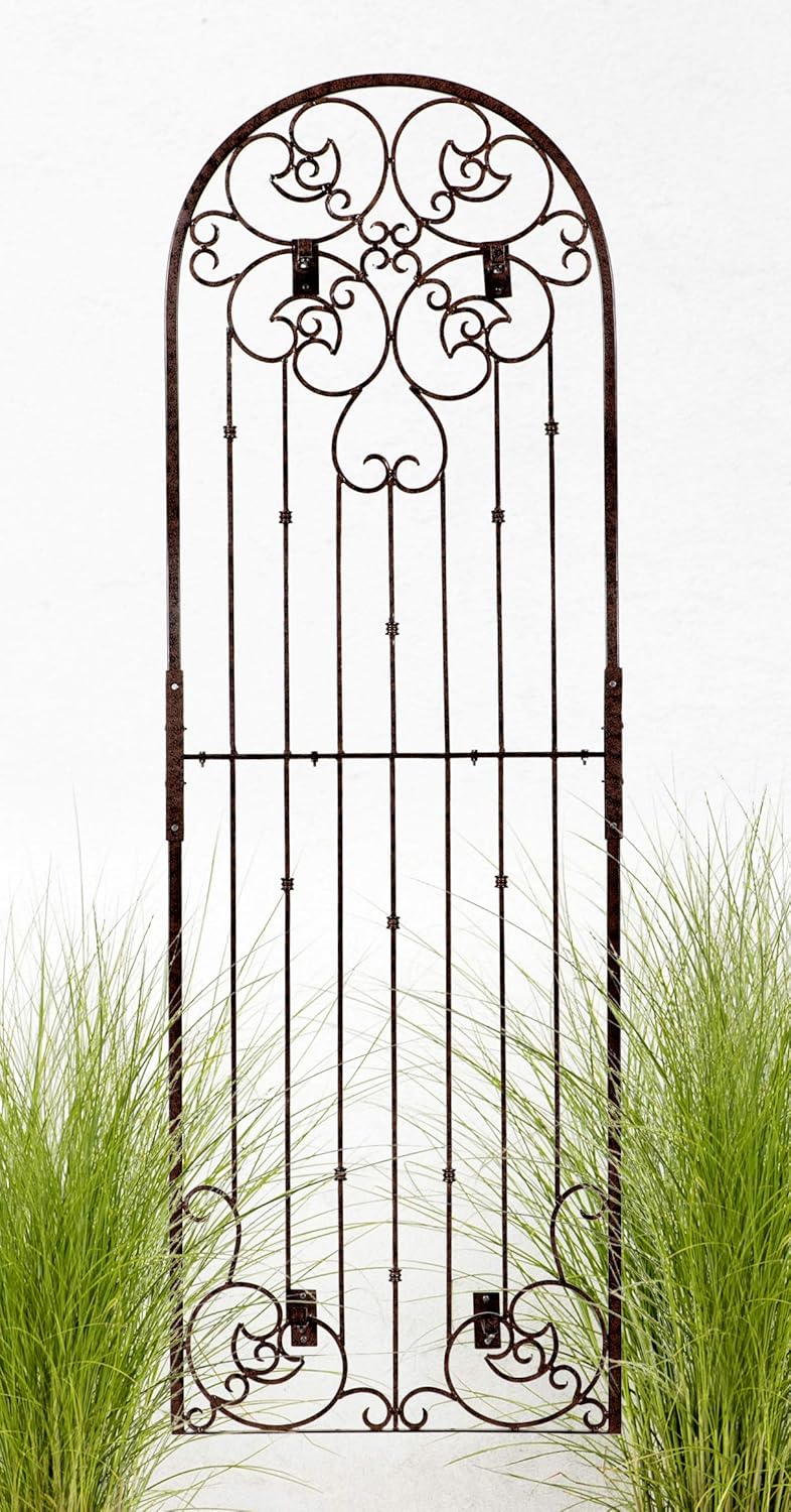 H Potter Outdoor Metal Wall Art Decor or Trellis for Climbing Plants Garden Panel Roses Vines Privacy Includes Brackets for Hanging X Large with 4 Mounts