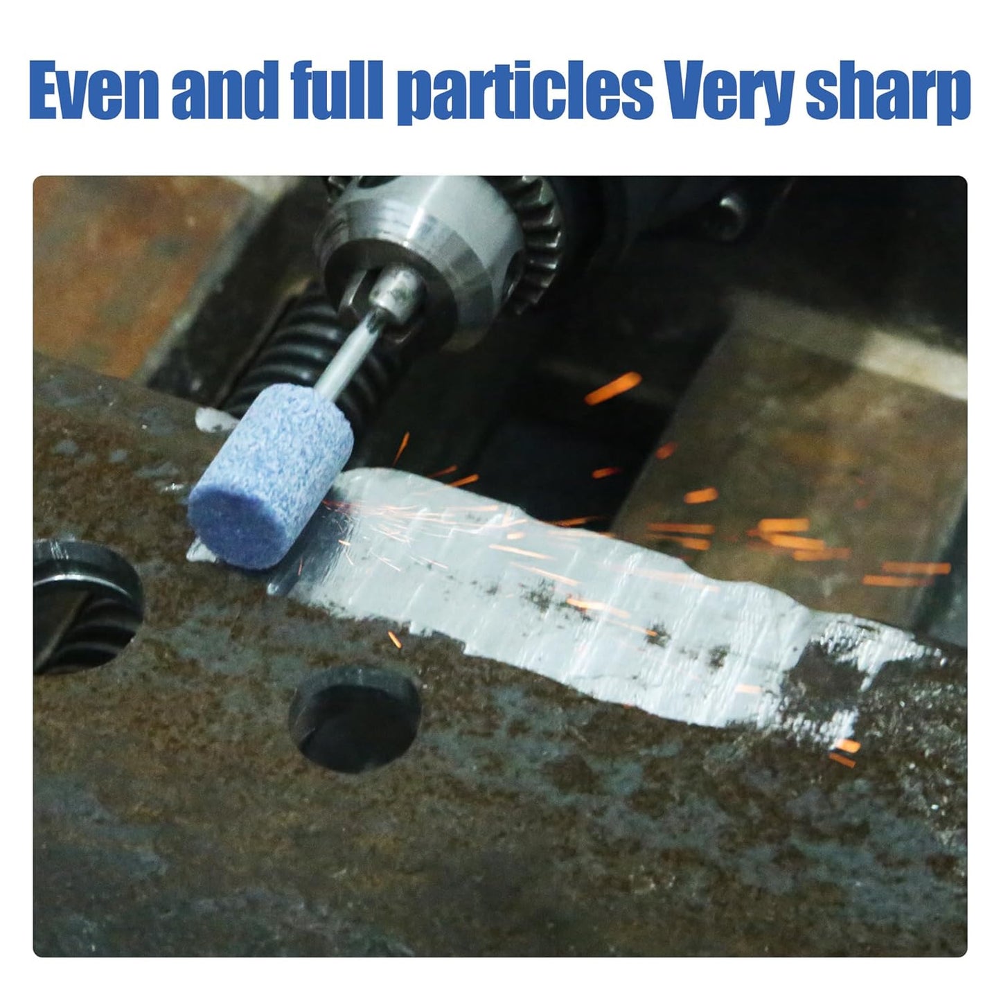 HUHAO 7Pcs Rotary Grinding Stone- 3mm Shank Assorted Shape Abrasive Stone Mounted Grinding Point Sharpening Bits for Rotary Tool Drill, Grinding, Polishing