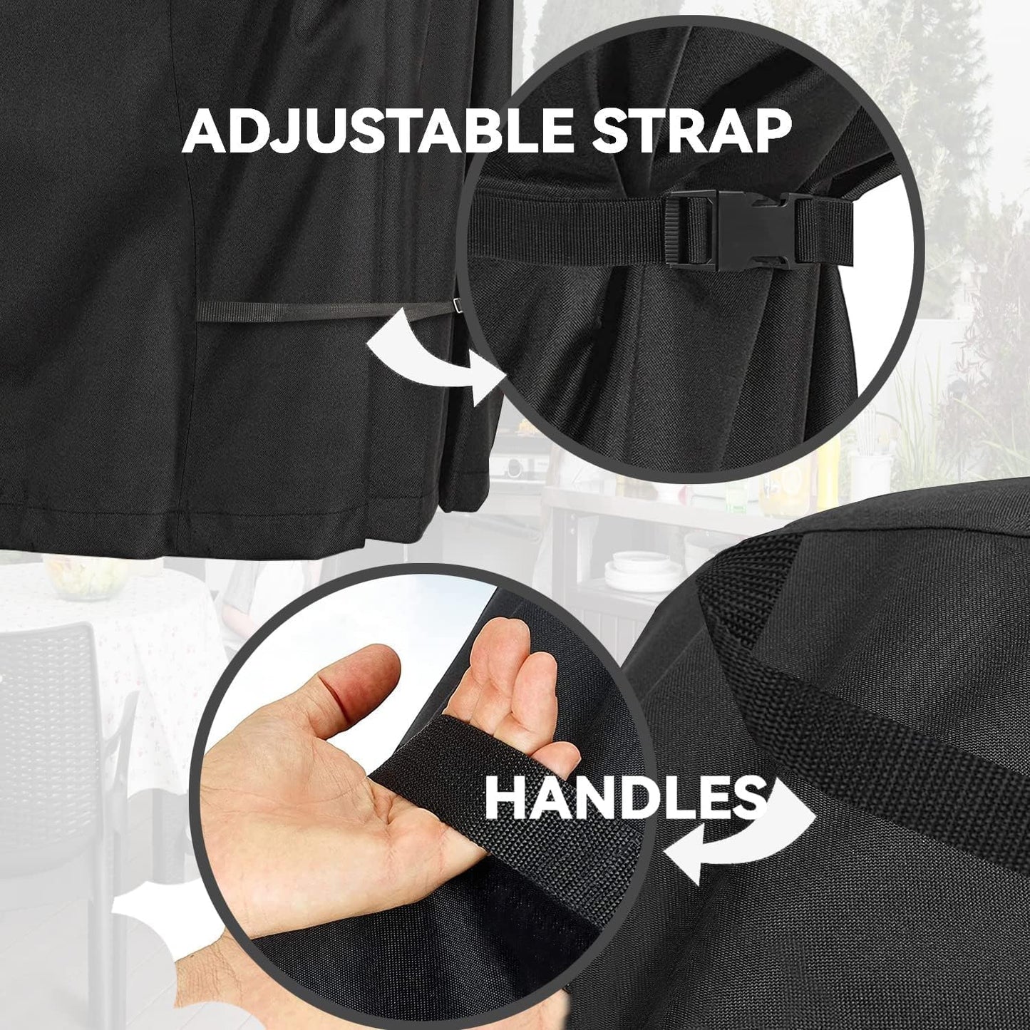 Outdoor Prep Table Cover - Heavy Duty Waterproof Cover for PC3404S Rolling Dining Table Compatible with 46 inch Outdoor Utility Cart