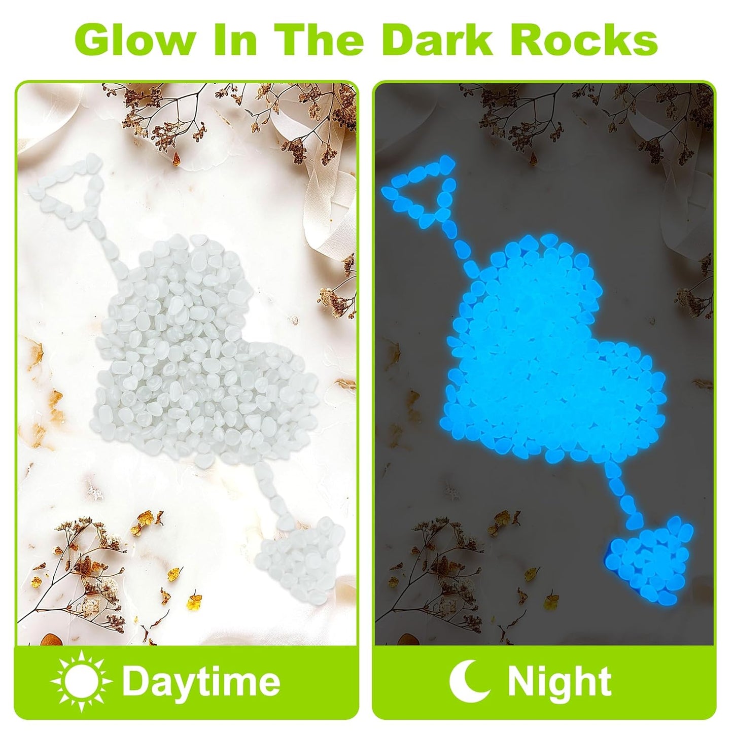 3000pc Glow in The Dark White Stones Luminous Pebbles White Fish Tank Rocks Glow Stones for Garden Glowing Rocks Outdoor Luminous Stone for Fish Tank Patio Aquarium Walkway Driveway,White