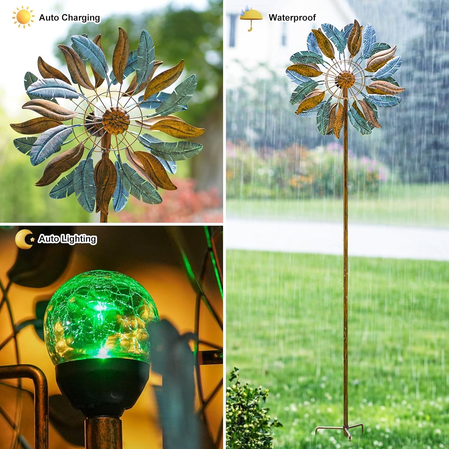 Solar Wind Spinners 87 Inch Extra Large Metal for Yard, Garden Decor Yard Art Windmills for Outdoor