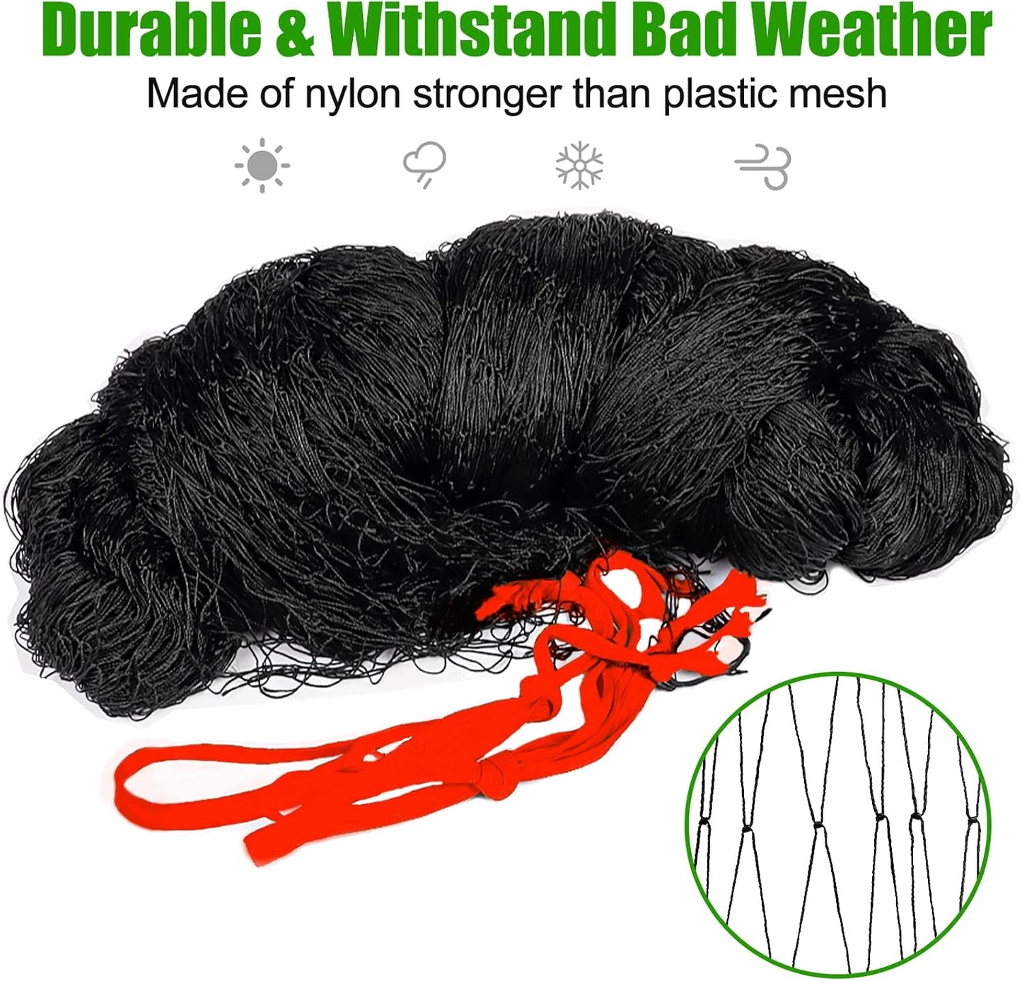 Chicken Netting - 50x 100ft Garden Netting with 1" Square Mesh as Poultry Netting for Chicken Coop Roof, Anti-Hawks and Birds Away and Protect Chicks from Raccoons, Fox and More Wild Animals