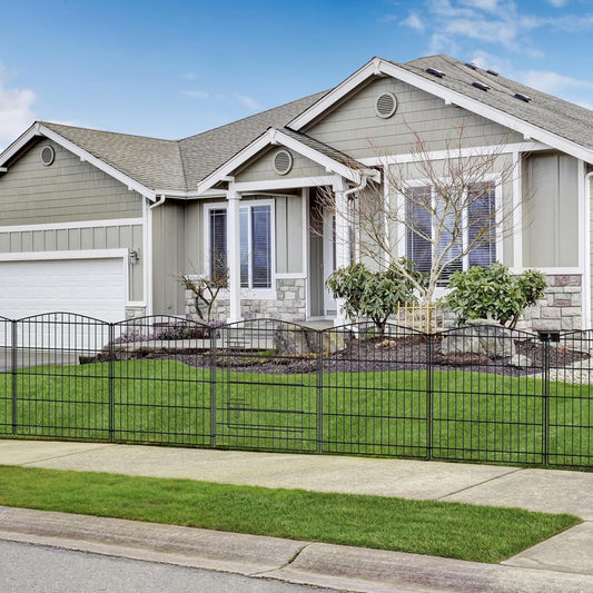 INJOPEXI Garden Fence 12 Panels 23.6ft (L)×30in (H) Decorative Garden Fences with 11 Panels + 1 Gate, No Dig Animal Barrier Fencing Rustproof Metal Wire Temporary Dog Fence Border for Outdoor Yard