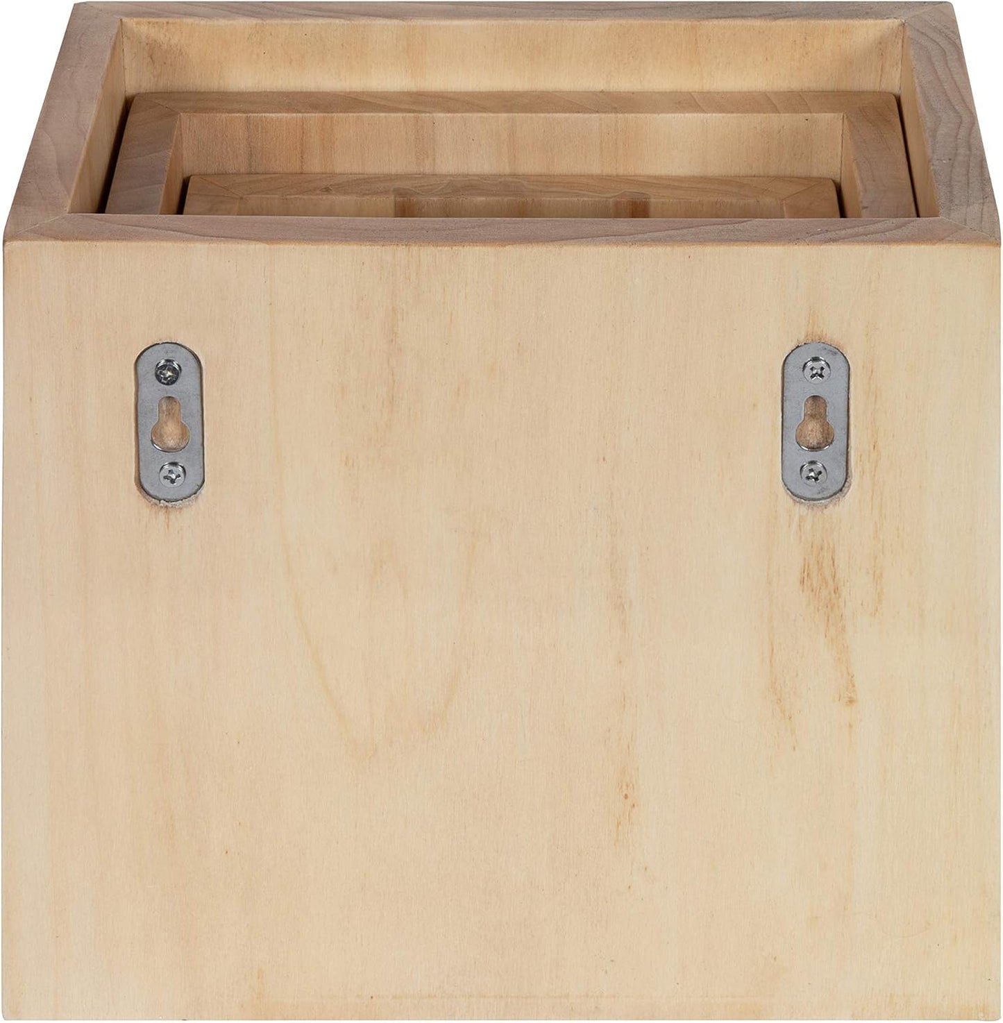 Kate and Laurel Domio Wall Hanging Planter Shelves, Set of 3, Natural Wood, Geometric Nesting Planter Collection