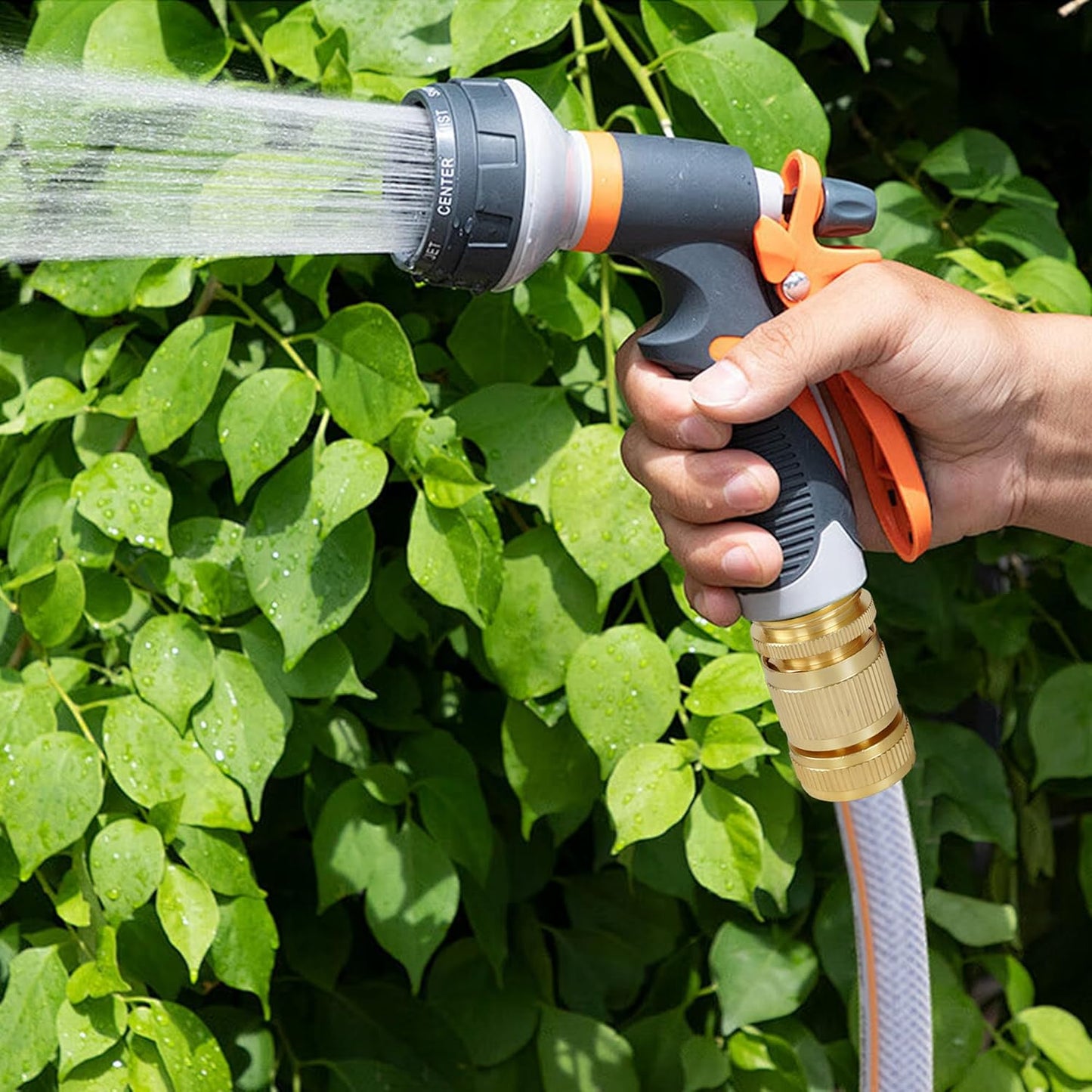 Hourleey Garden Hose Quick Connect, 6 Set Solid Brass 3/4 Inch GHT Thread Garden Hose Quick Connect Fittings, No-Leak Male and Female Water Hose Quick Release Connectors