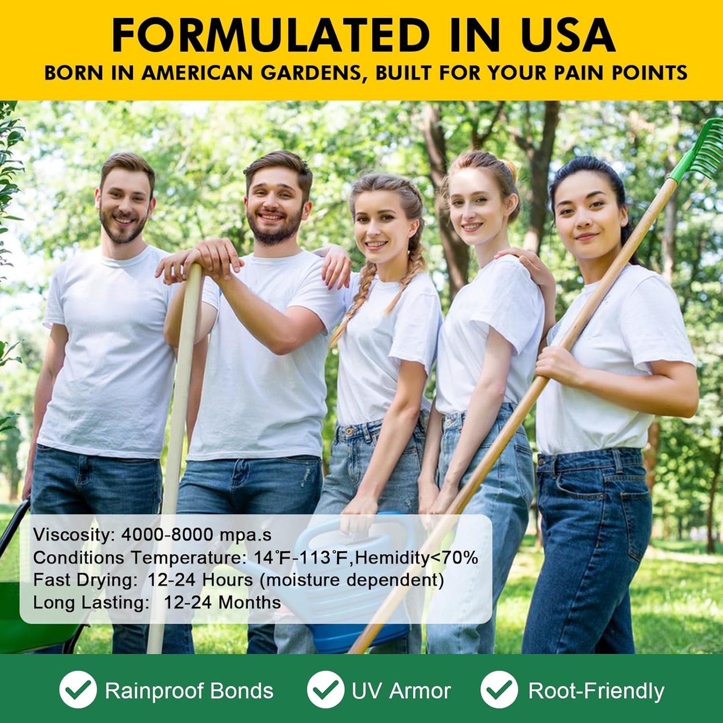 JDiction Mulch Glue for Landscaping – 1 Gallon Gravel Binder, Rubber Mulch Stabilizer, Landscape Mulch Lock Adhesive, Concentrated Rock Glue for Landscaping, Non-Toxic, Fast Drying, Lasts up to 2 Year