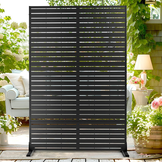 72" H×44" W Metal Privacy Screen Outdoor Privacy Screen Freestanding, Outdoor Privacy Screens and Panels for Patio Lawn Deck, Outdoor Privacy Panels Decorative Privacy Fence(Consists of 5 Panels)