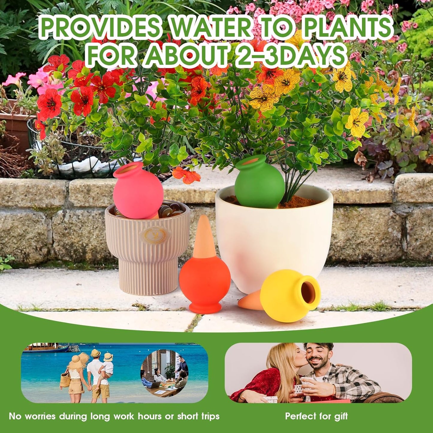 8Pcs Terracotta Plant Watering,Self Watering Spikes Self Watering Planter Insert,Ceramic Automatic Watering Water Seepage Device Suitable for Garden Decoration Plant Accessories