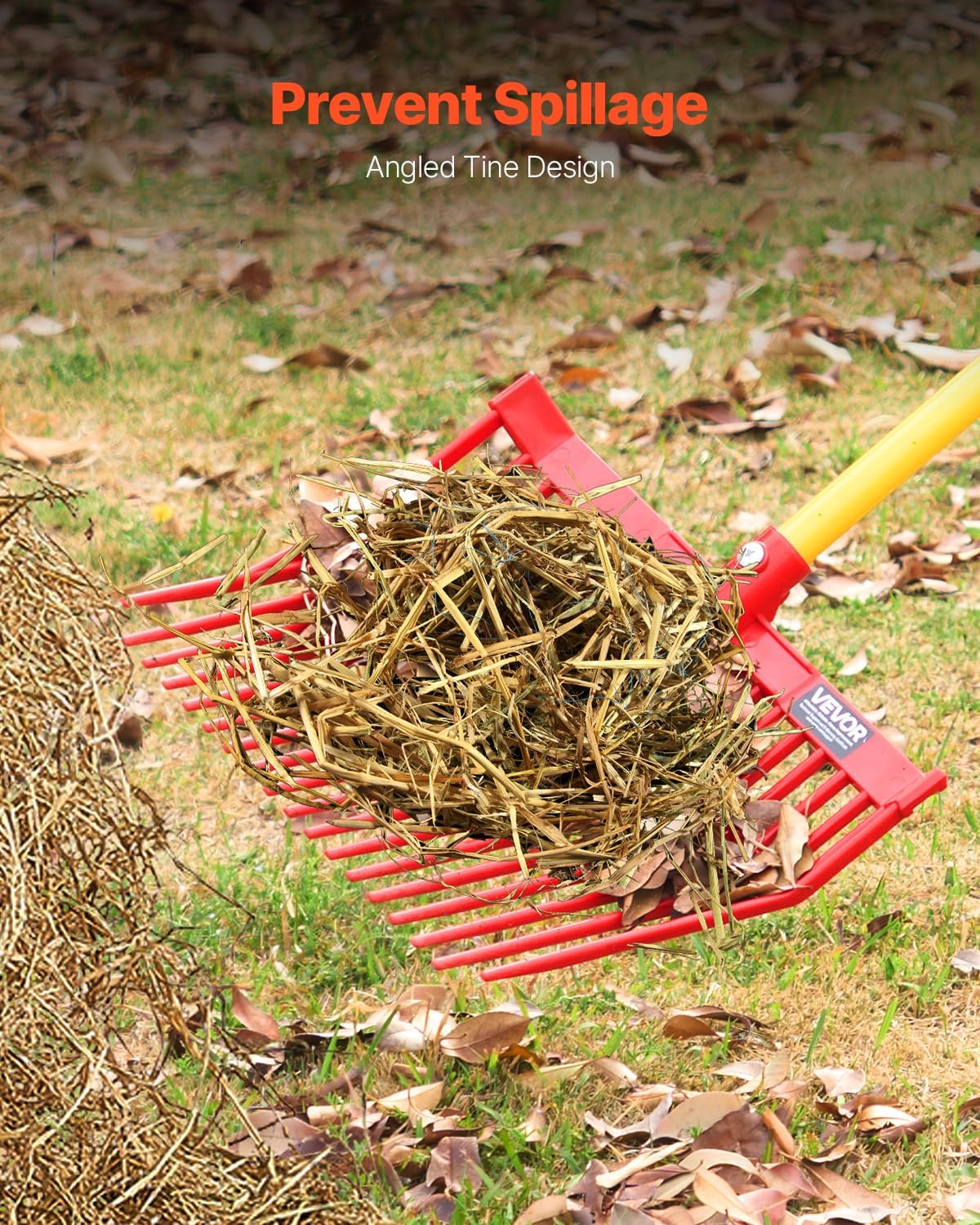 VEVOR 6PCS Manure Fork Replacement Head, 18 Angled Tines Horse Manure Fork Head, Durable Plastic Pitchfork Heads, Horse Mulch Rake for Picking up Stable Stall Muck Grass Hay Cleaning Farm Work