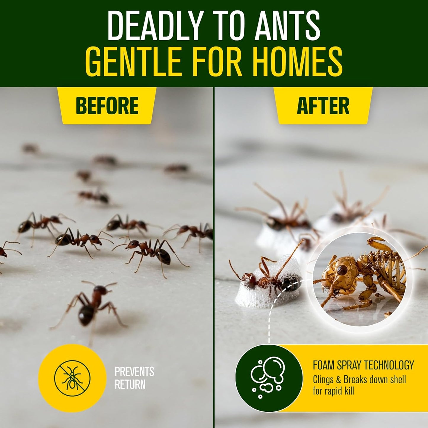 Green Guard Pest Control Spray - Indoor & Outdoor Killer of Ants, Roaches, Spiders & Other Crawling Insects, Safe Around Children & Pets, Plant-Based, Pleasant Scent (Lemongrass Blast, 32 oz)