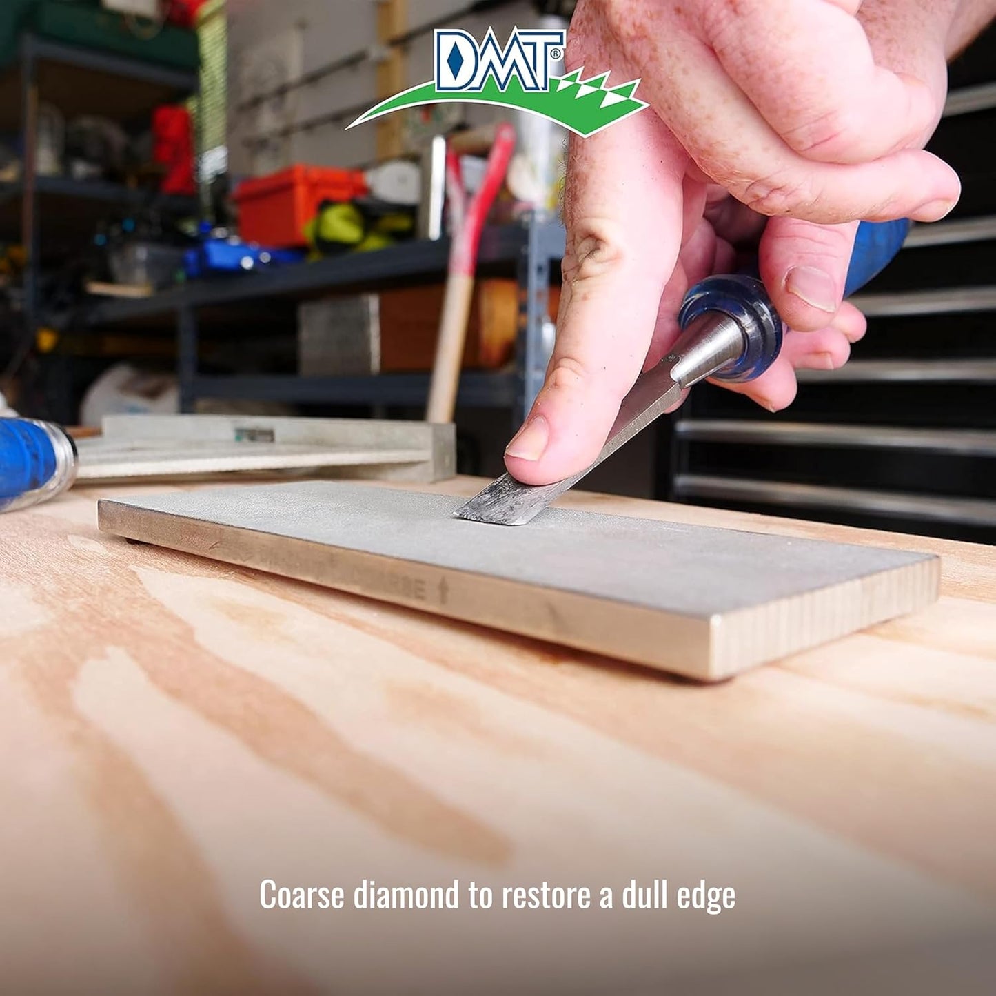 DMT D8C Dia-Sharp Bench Stone, Diamond Knife Sharpener, Coarse (325), Flat Sharpening, Non-Slip Knife Sharpener, Made in the USA, 8" x 3" x 0.38"