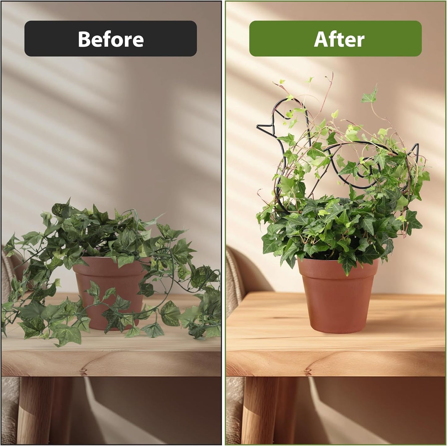 2 Pack Plant Trellis Indoor, 10.8" W x 13" H Small Trellis for Potted Plants, Decorative Trellis for Climbing Plants Indoor, Ideal for Vines on Tabletops, Balconies, Gardens and Lawns, Duck-Shaped