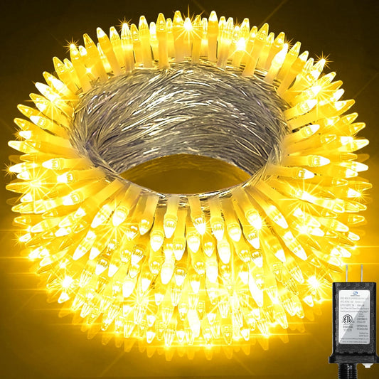 350LED Christmas Lights Indoor Outdoor, 90ft 12 Modes Warm White LED String Lights with Timer Dimmable, Waterproof Tree Lights for Xmas Patio Yard Fence Bedroom Wedding Garden Decor Warm White