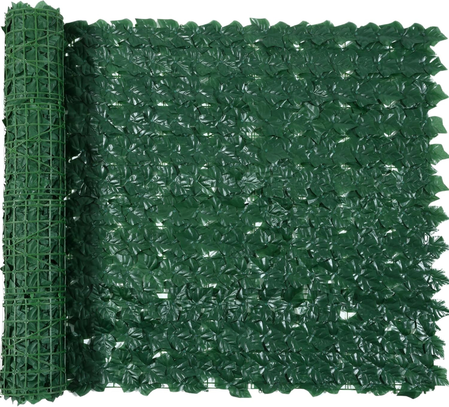 Jinwu Artificial Ivy Privacy Fence Screen, 39.4x157.5 Inch Artificial Faux Ivy Hedge, Expandable Faux Privacy Fence with 80 pcs Zip Ties Decoration for Wall Screen, Outdoor Garden, Wedding Decor