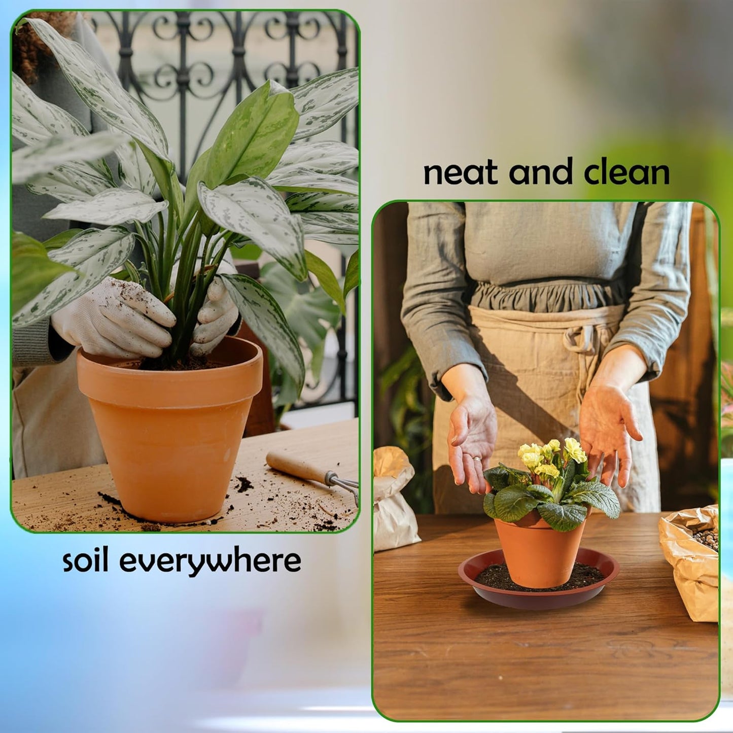 4 Pack 14 Inch Round Plant Saucers for Less 11.8 Inch Pot Indoors Outdoors Plant Trays for Pots Planter Saucer Plastic Plant Drip Tray Planter Water Tray for Potted Plants(Black, 13.8"(4pcs))