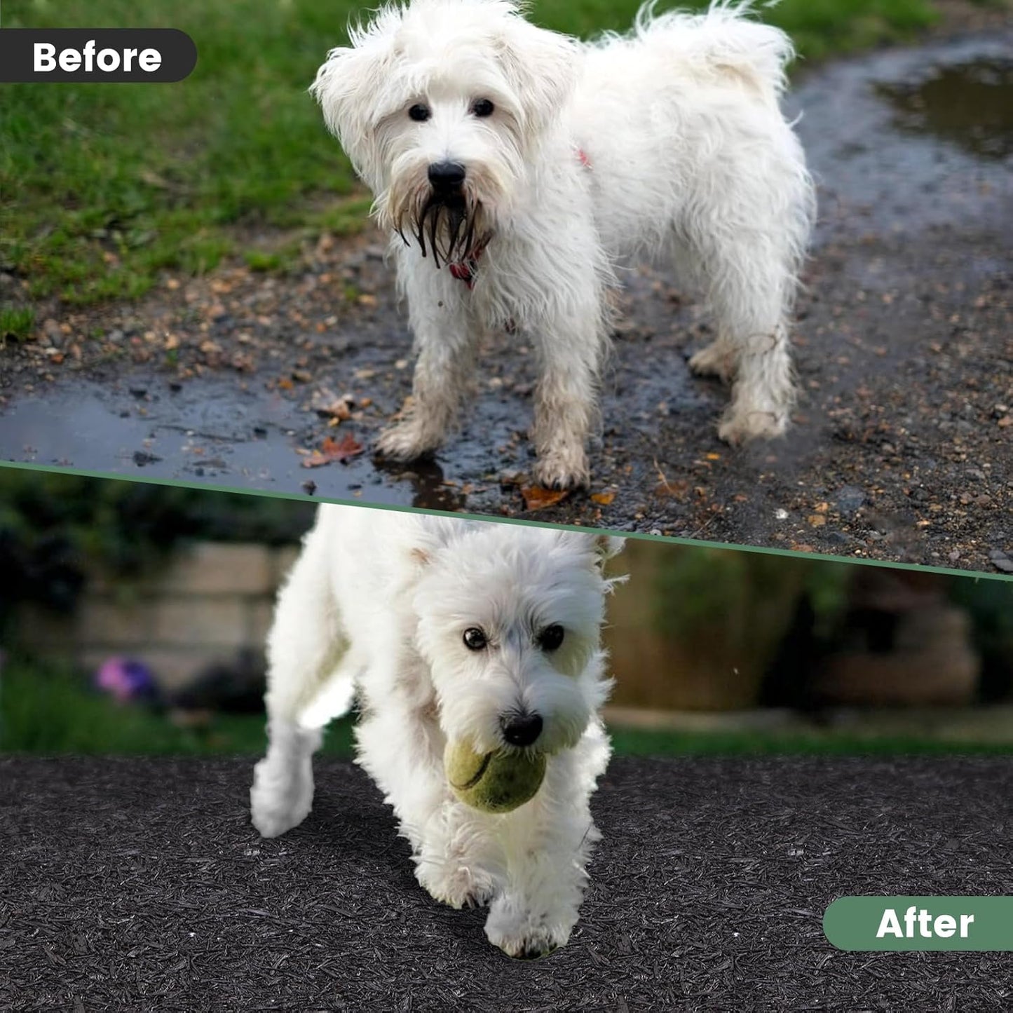 2 Pack Rubber Mulch Roll Mat for Landscaping Recycled Rubber Walkway Black Permanent Mulch Pathway Playground 8' x 2'