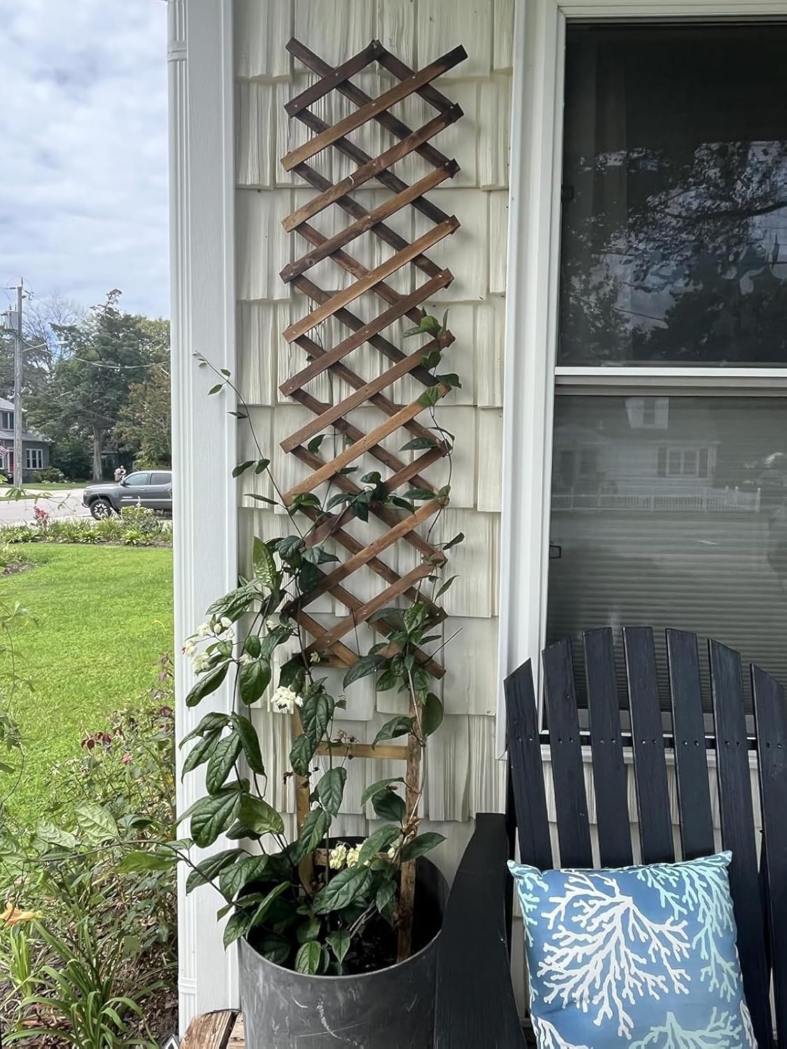 3 Pack Expandable Wooden Lattice Trellis, Outdoor Decorative Fence Panels for Climbing Plants, Vine Ivy Rose Support, Balcony Wall Decor, Yard Landscape Edging, Patio Divider, Animal Barrier