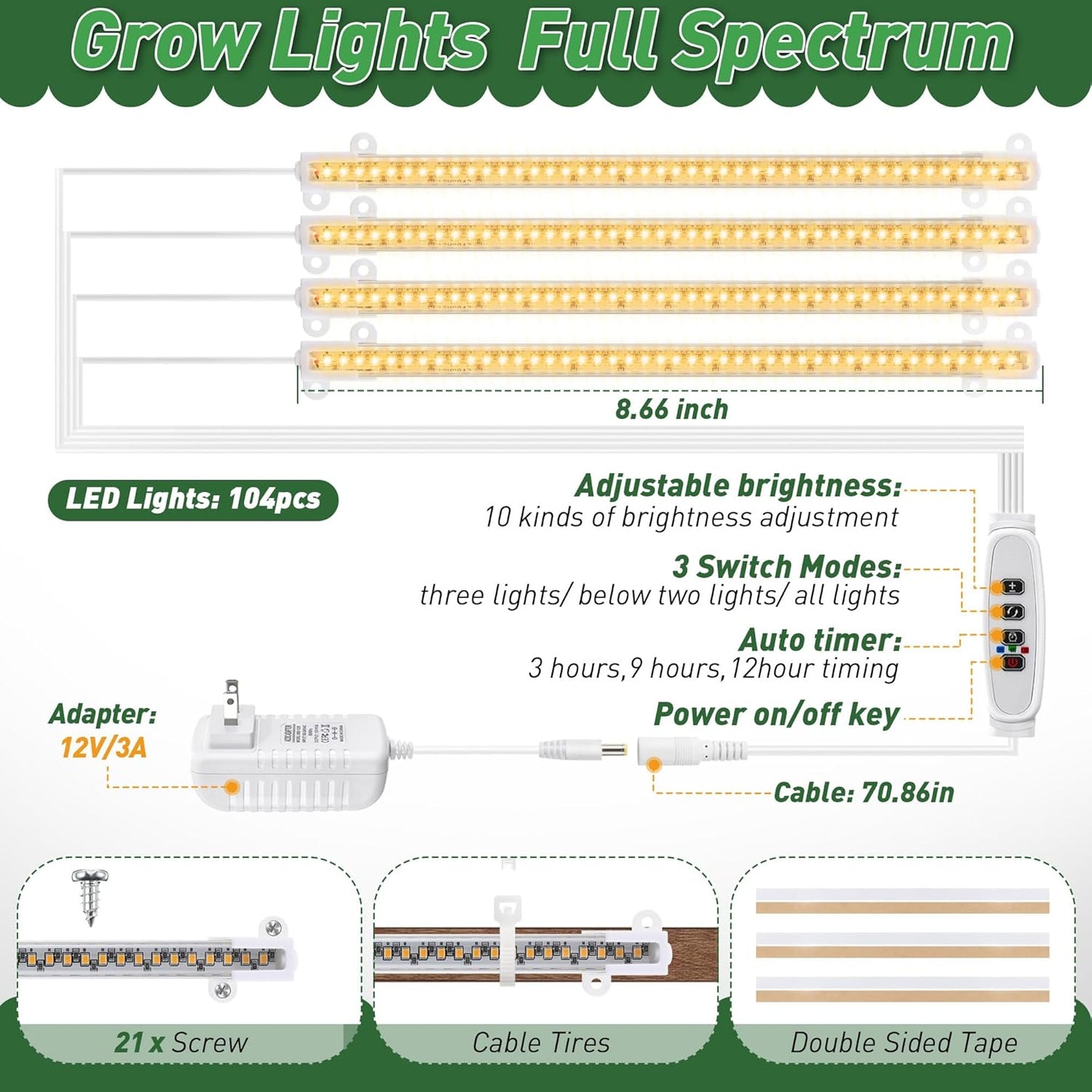 Dreyoo Plant Stand with Grow Light Indoor, 5 Tier 5 Potted Sturdy Metal Plant Shelf, Multiple Holder Tall Ladder for Display Flower Corner Living Room Office(White, Wood Color)