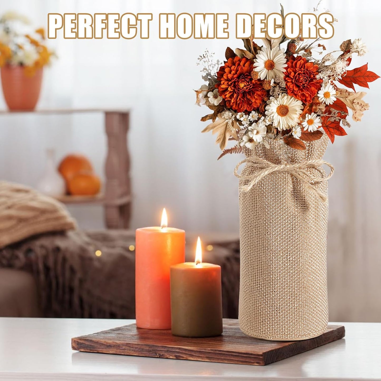 Fall Decor Vase for Flowers Fall Centerpieces for Tables Vases Home Decor Vintage Flower Vase Dining Table Centerpiece Decor(Gold)