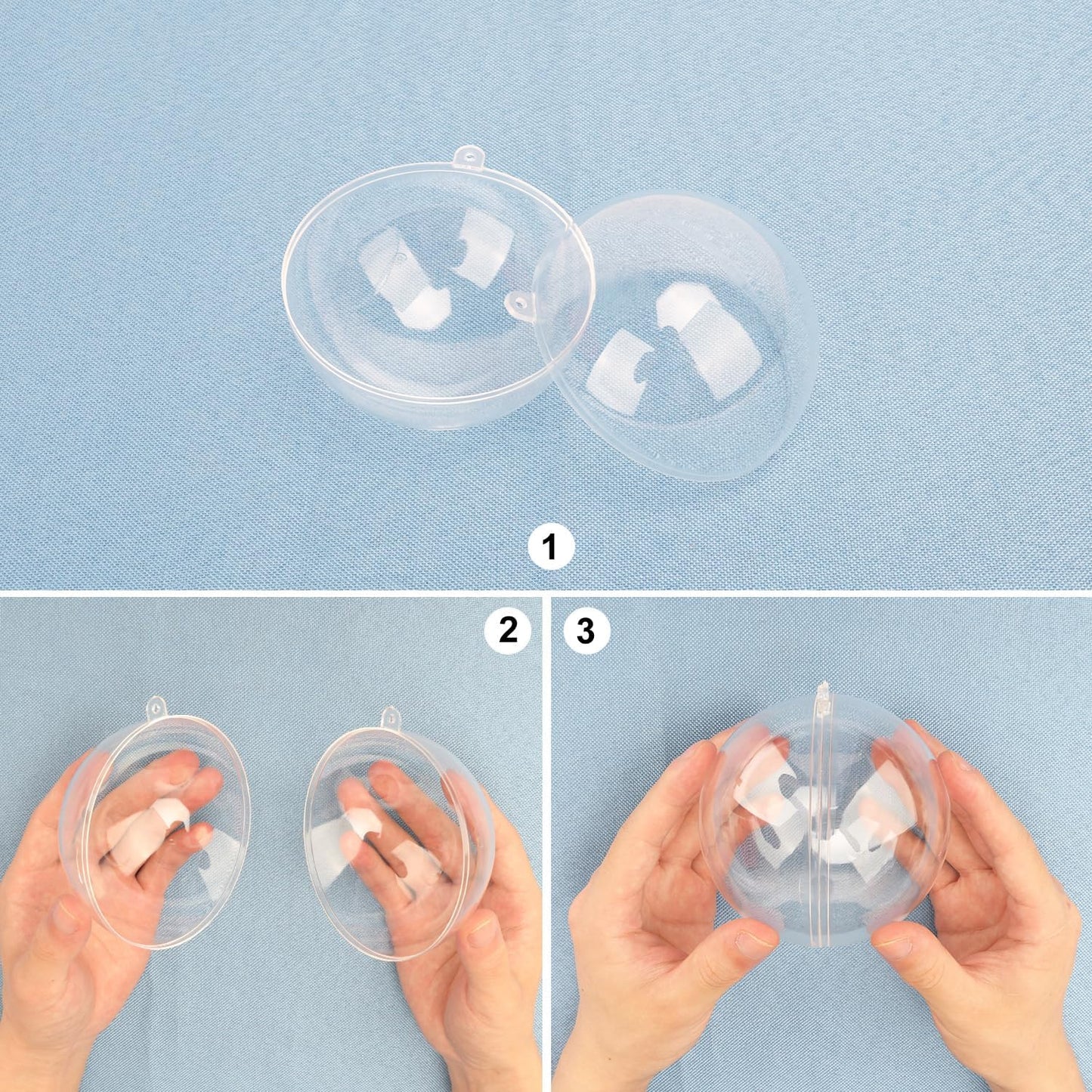 40 Pcs 4 Inch Clear Acrylic Fillable Balls, Christmas DIY Fillable Ornaments Balls, Acrylic Ornaments Ball for Christmas, Holidays, Weddings, Parties, and Home Decor