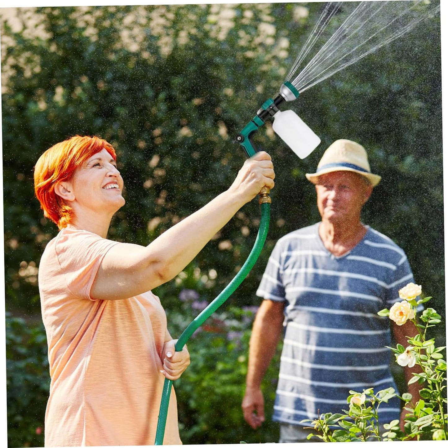 Fertilizer Sprayer, Hose End Sprayer for Liquid Fertilizer/Soap, 500ml with Clear Scale, Detachable Car Wash Hose Attachment for Watering Plants, Soap Attachment