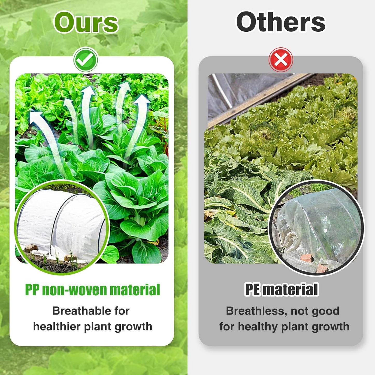 Alphatool Plant Covers Freeze Protection - 10 ft x 50 ft Frost Cloths Blankets for Outdoor Plants, Non-Woven Fabric Floating Row Cover, 1.0oz/yd² Thick Garden Covers for Raised Beds