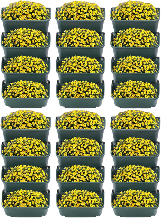 24-Pot Vertical Wall Planter, Self-Watering Stackable Planters for Indoor & Outdoor Use, Perfect for Herbs, Flowers & Vegetables (24, Green)