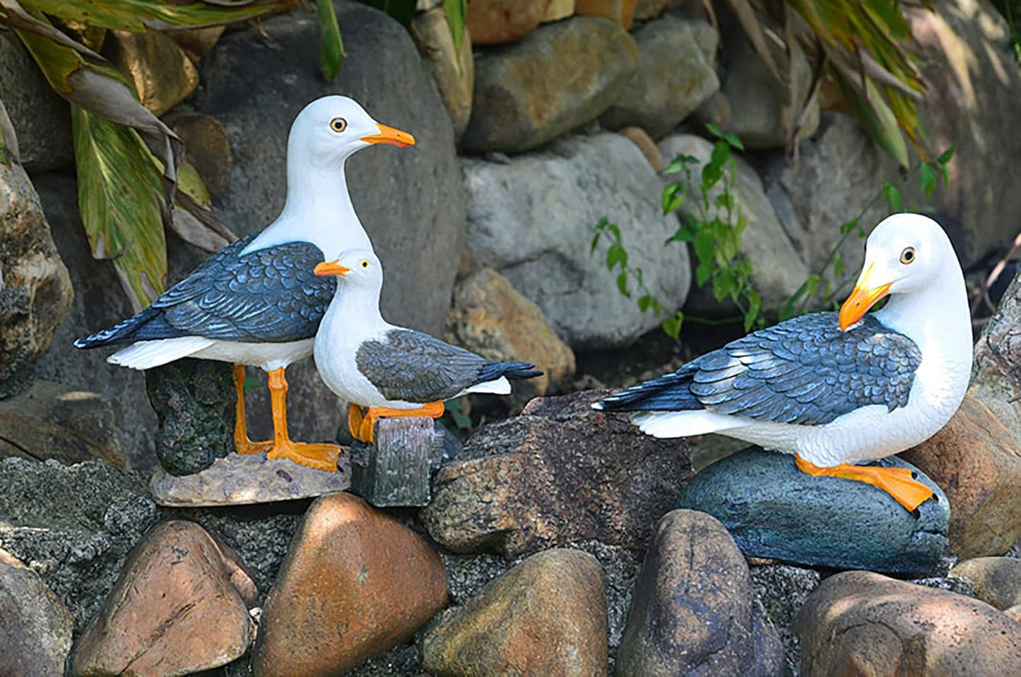 coolboy Real Seagull Figurine,Garden Bird Statue -Seagull Décor Birds Figurines Ornaments - Best Indoor Outdoor Statues Yard Art Figurines for Patio Lawn House