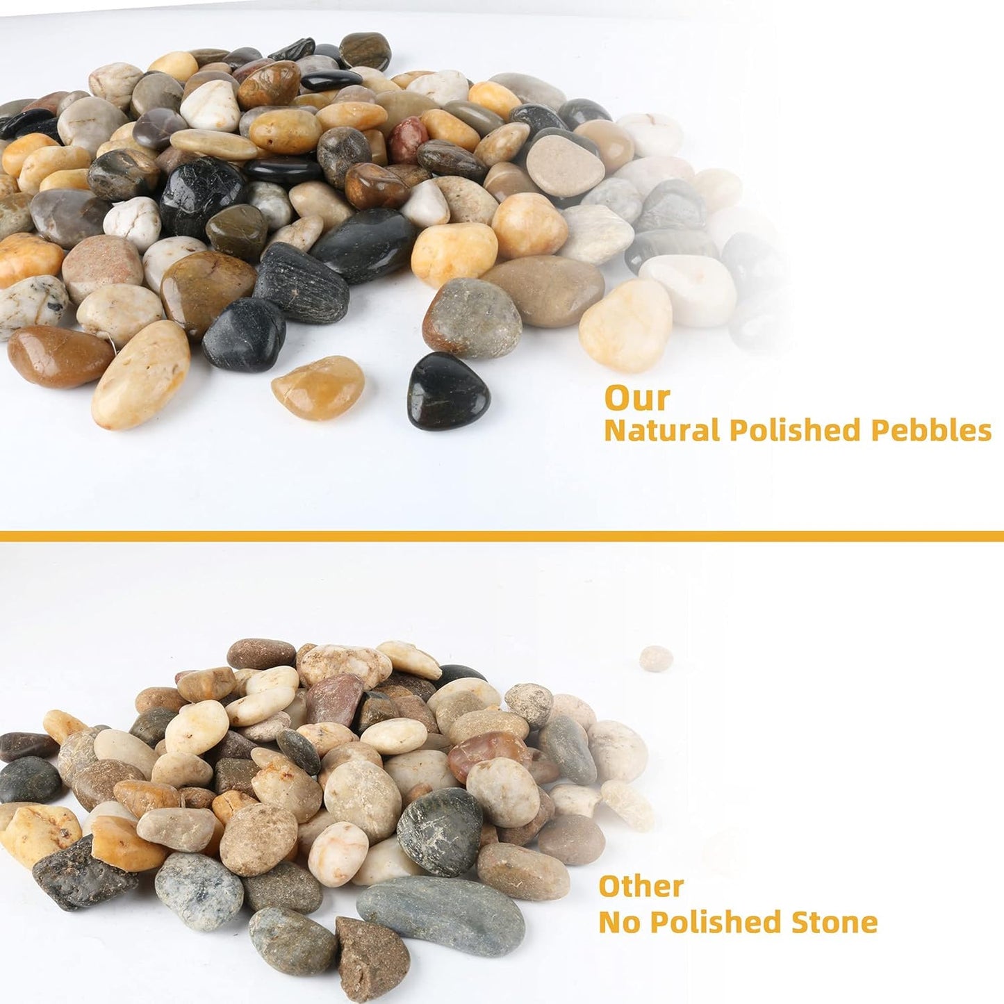 CJGQ Pebbles for Plants 3 lb Natural Garden Decorative Stone Outdoor Aquariums Gravel 1-1.5 Inches